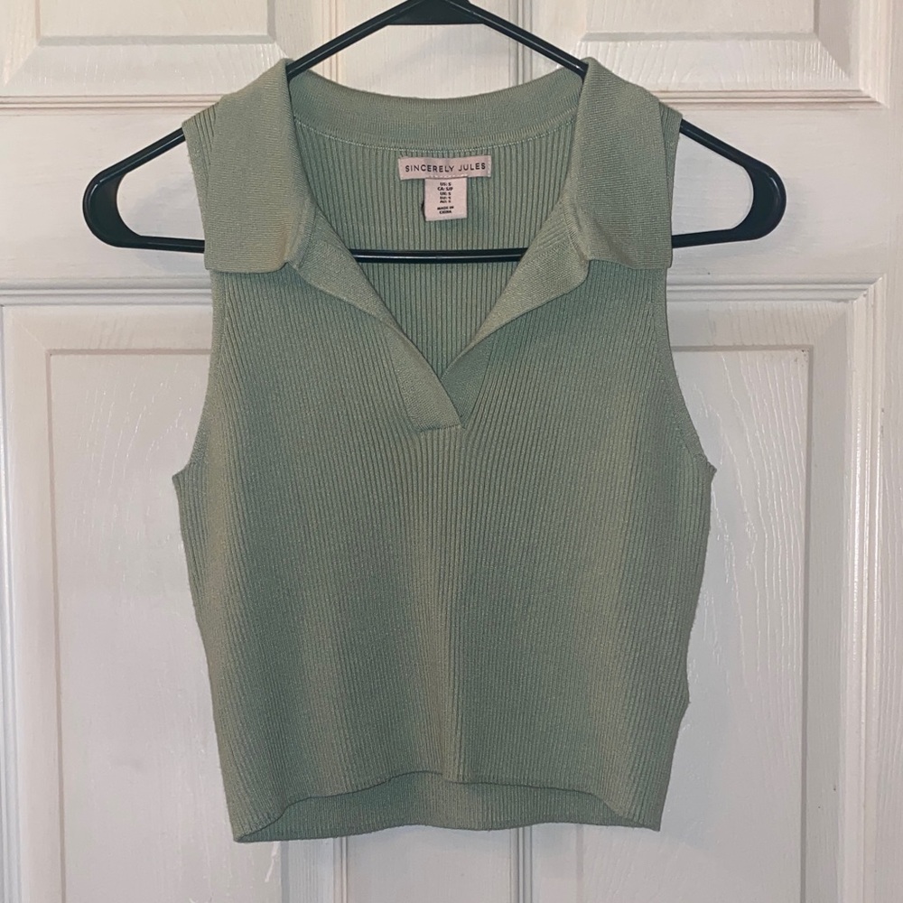 Sincerely Jules Mint Ribbed Knit - Picture 3 of 10